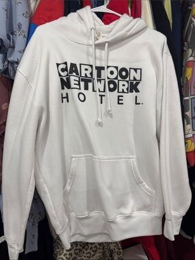 Cartoon Network Hotel White Hoodie with Black Logo